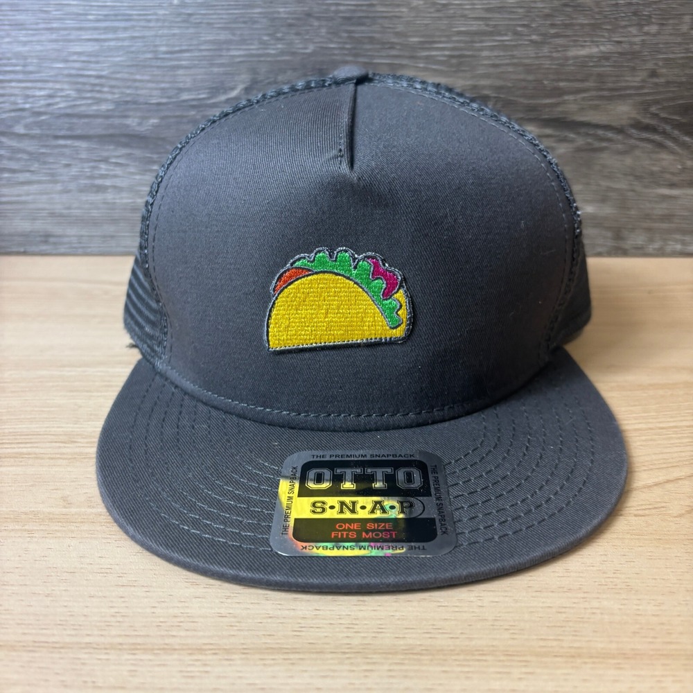Taco Hat Cap Snap Back Gray Logo Patch Otto Adjustable